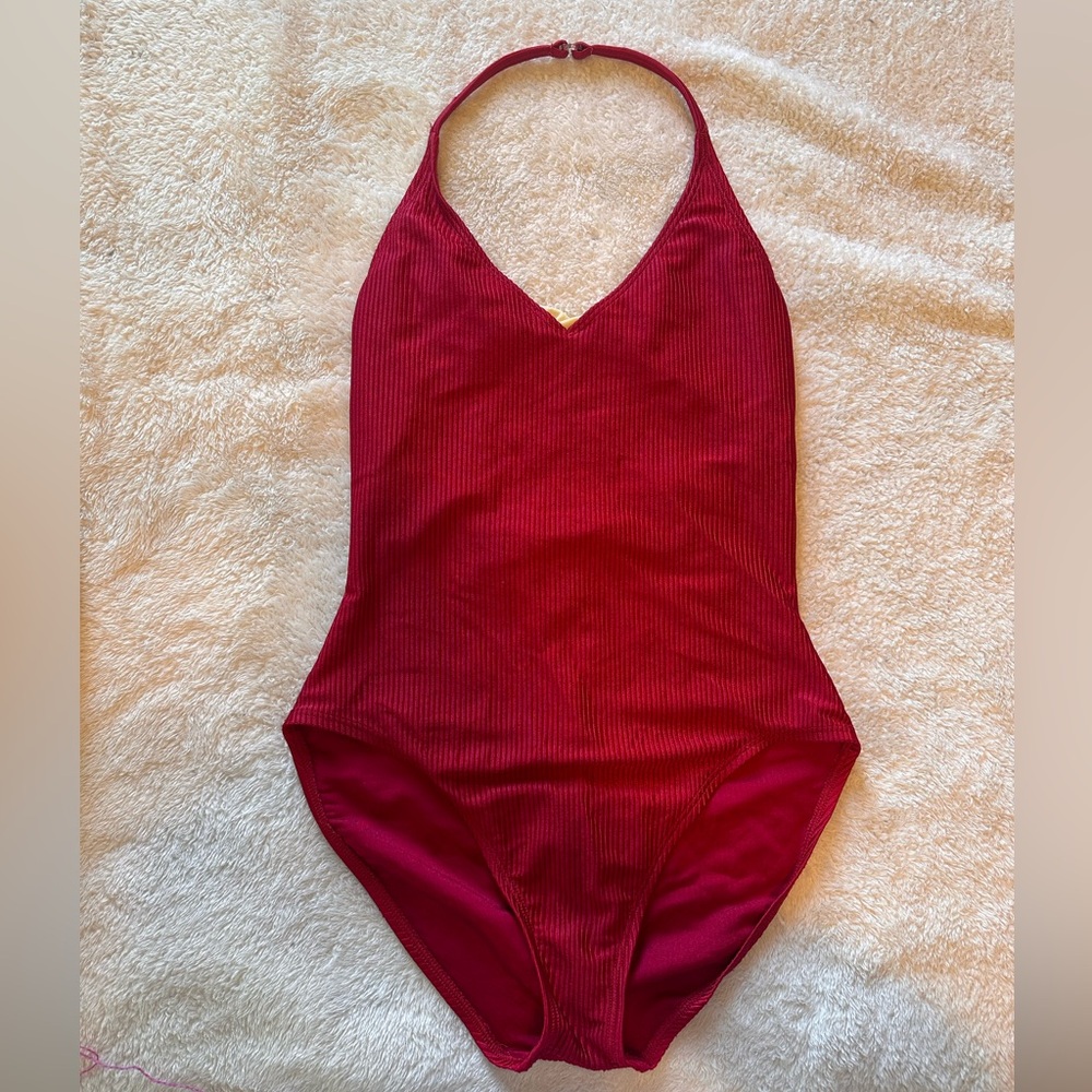 Vintage Red Halter Swimsuit